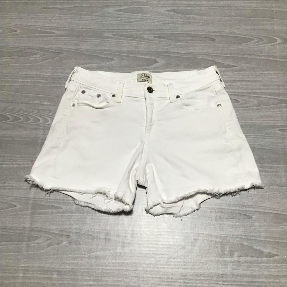 -J Crew white denim cutoff shorts. 24
